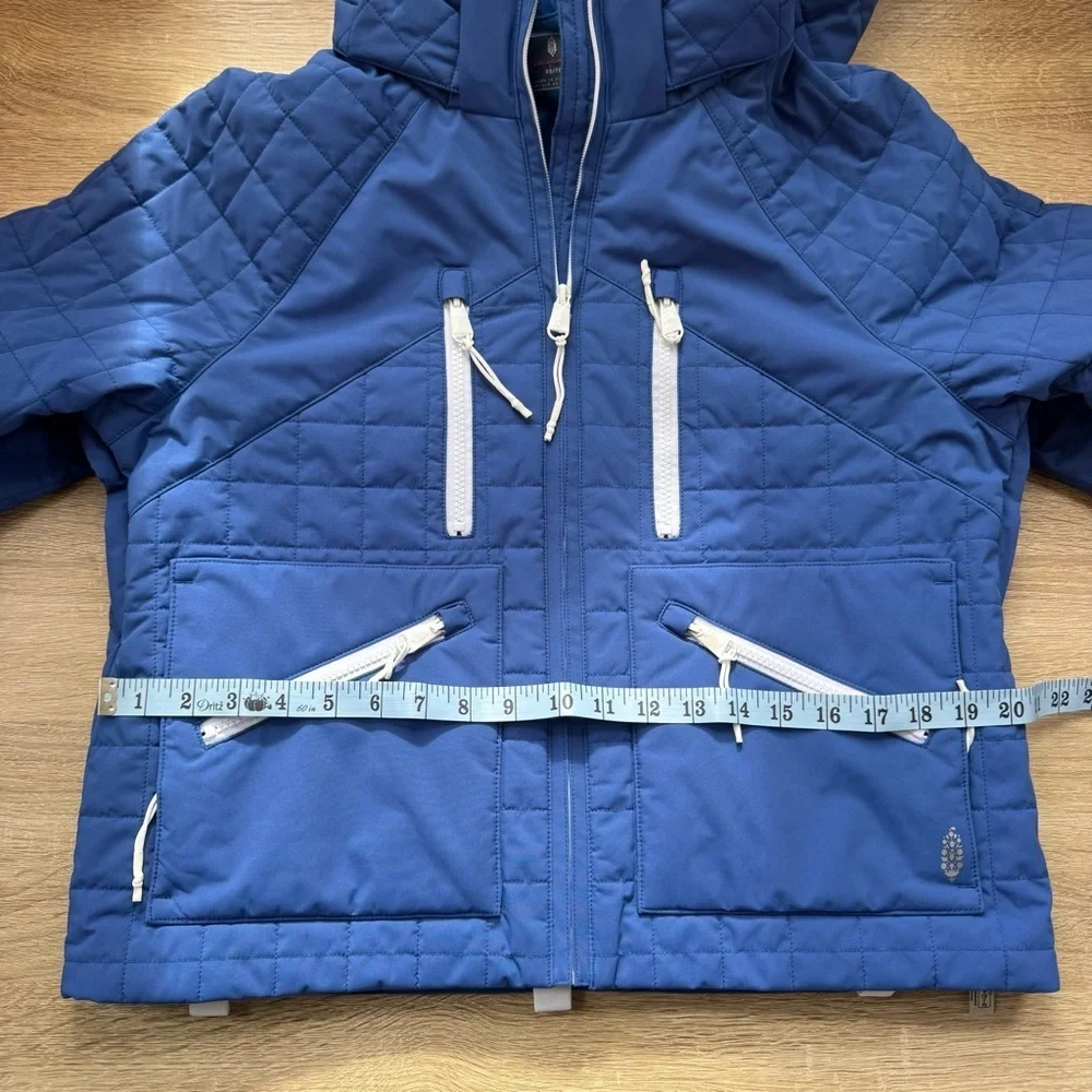 NWT Free People Movement All Prepped Quilted Short Parka Ski Jacket Blue XS